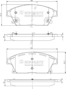 Nipparts N3600915 - Brake Pad Set, disc brake autospares.lv