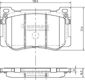 Nipparts N3600549 - Brake Pad Set, disc brake autospares.lv