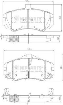 Nipparts N3600544 - Brake Pad Set, disc brake autospares.lv