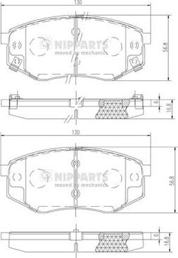 Nipparts N3600545 - Brake Pad Set, disc brake autospares.lv