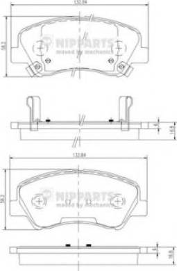 Nipparts N3600546 - Brake Pad Set, disc brake autospares.lv