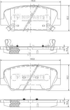 Nipparts N3600547 - Brake Pad Set, disc brake autospares.lv