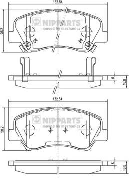 Nipparts N3600550 - Brake Pad Set, disc brake autospares.lv