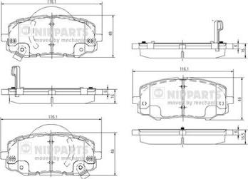 Nipparts N3600552 - Brake Pad Set, disc brake autospares.lv