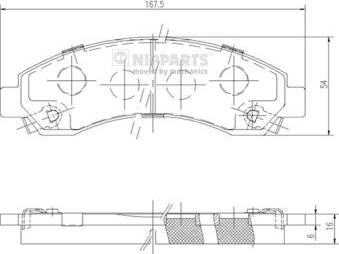 Nipparts N3600801 - Brake Pad Set, disc brake autospares.lv