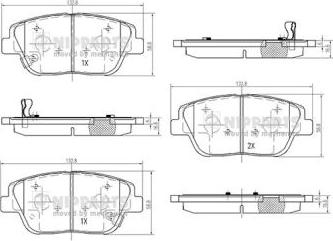 Nipparts N3600334 - Brake Pad Set, disc brake autospares.lv