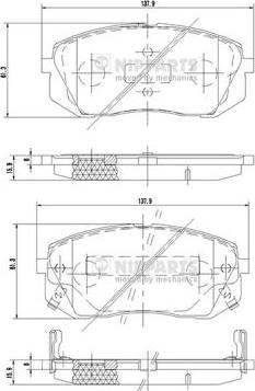 Nipparts N3600330 - Brake Pad Set, disc brake autospares.lv