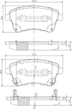 Nipparts N3600331 - Brake Pad Set, disc brake autospares.lv