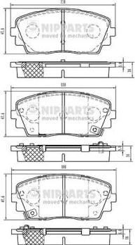 Nipparts N3600332 - Brake Pad Set, disc brake autospares.lv