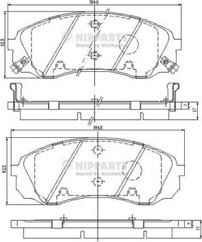 Nipparts N3600329 - Brake Pad Set, disc brake autospares.lv