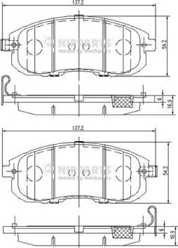 Nipparts N3601099 - Brake Pad Set, disc brake autospares.lv