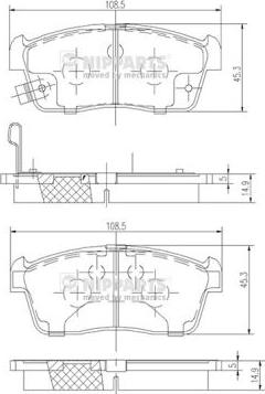 Nipparts N3601098 - Brake Pad Set, disc brake autospares.lv