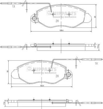 Nipparts N3601104 - Brake Pad Set, disc brake autospares.lv