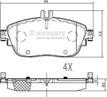 Nipparts N3601114 - Brake Pad Set, disc brake autospares.lv