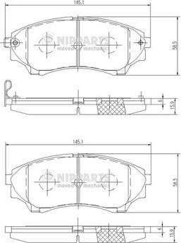 Nipparts N3603069 - Brake Pad Set, disc brake autospares.lv