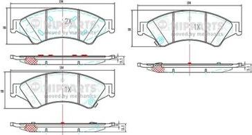 Nipparts N3603075 - Brake Pad Set, disc brake autospares.lv