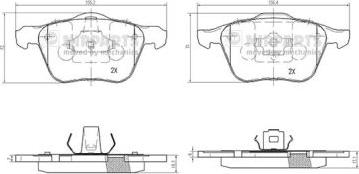 Nipparts N3603072 - Brake Pad Set, disc brake autospares.lv