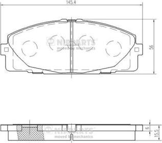 Nipparts N3602144 - Brake Pad Set, disc brake autospares.lv