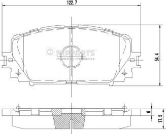 Nipparts N3602140 - Brake Pad Set, disc brake autospares.lv