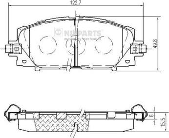 Nipparts N3602148 - Brake Pad Set, disc brake autospares.lv