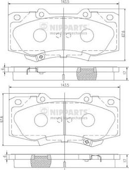 Nipparts N3602147 - Brake Pad Set, disc brake autospares.lv