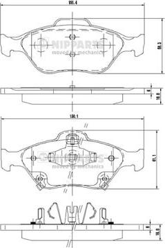 Nipparts N3602130 - Brake Pad Set, disc brake autospares.lv