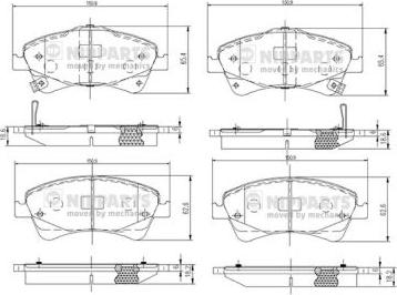 Nipparts N3602133 - Brake Pad Set, disc brake autospares.lv