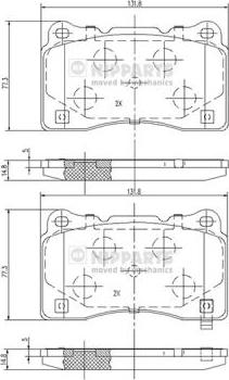 Nipparts N3607021 - Brake Pad Set, disc brake autospares.lv