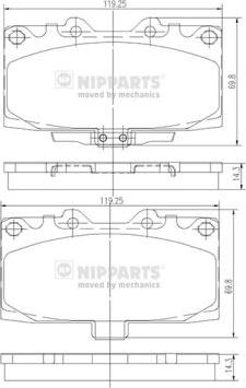 Nipparts N3607022 - Brake Pad Set, disc brake autospares.lv