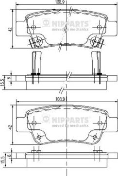 Nipparts N3614019 - Brake Pad Set, disc brake autospares.lv