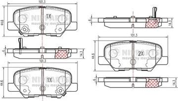 Nipparts N3615017 - Brake Pad Set, disc brake autospares.lv