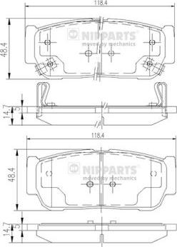 Nipparts N3610402 - Brake Pad Set, disc brake autospares.lv