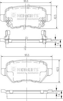 Nipparts N3610310 - Brake Pad Set, disc brake autospares.lv