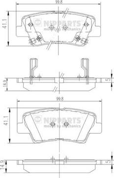 Nipparts N3610311 - Brake Pad Set, disc brake autospares.lv