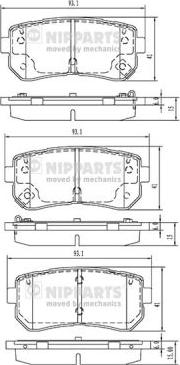 Nipparts N3610313 - Brake Pad Set, disc brake autospares.lv