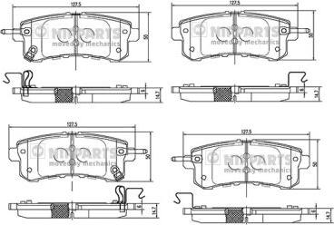 Nipparts N3611058 - Brake Pad Set, disc brake autospares.lv