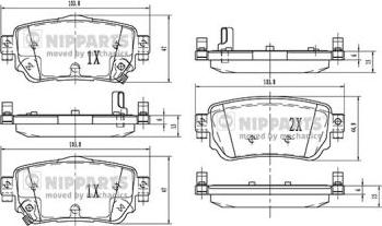 Nipparts N3611060 - Brake Pad Set, disc brake autospares.lv