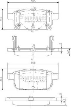 Nipparts N3618002 - Brake Pad Set, disc brake autospares.lv