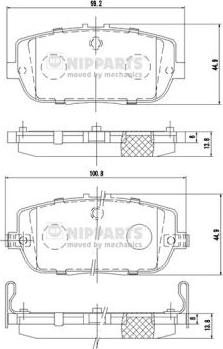 Nipparts N3613021 - Brake Pad Set, disc brake autospares.lv