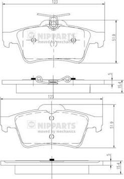 Nipparts N3613022 - Brake Pad Set, disc brake autospares.lv