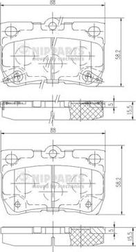 Nipparts N3612041 - Brake Pad Set, disc brake autospares.lv