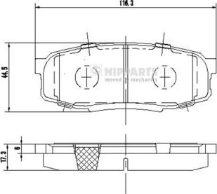 Nipparts N3612043 - Brake Pad Set, disc brake autospares.lv