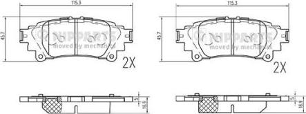 Nipparts N3612047 - Brake Pad Set, disc brake autospares.lv