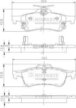 Nipparts N3612036 - Brake Pad Set, disc brake autospares.lv
