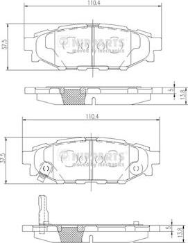 Nipparts N3617004 - Brake Pad Set, disc brake autospares.lv