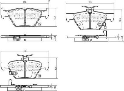 Nipparts N3617008 - Brake Pad Set, disc brake autospares.lv