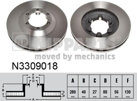 Nipparts N3309018 - Brake Disc autospares.lv