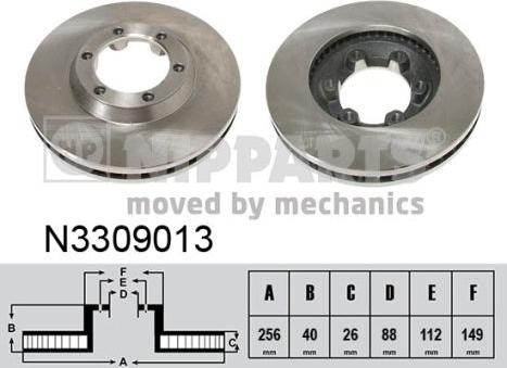 Nipparts N3309013 - Brake Disc autospares.lv