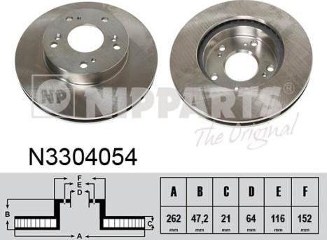 Nipparts N3304054 - Brake Disc autospares.lv