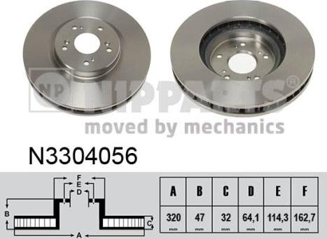 Nipparts N3304056 - Brake Disc autospares.lv